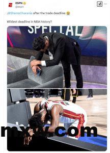 交易截止日后，ESPN将Shams收工时的状态，与总决赛累瘫的巴特勒对比